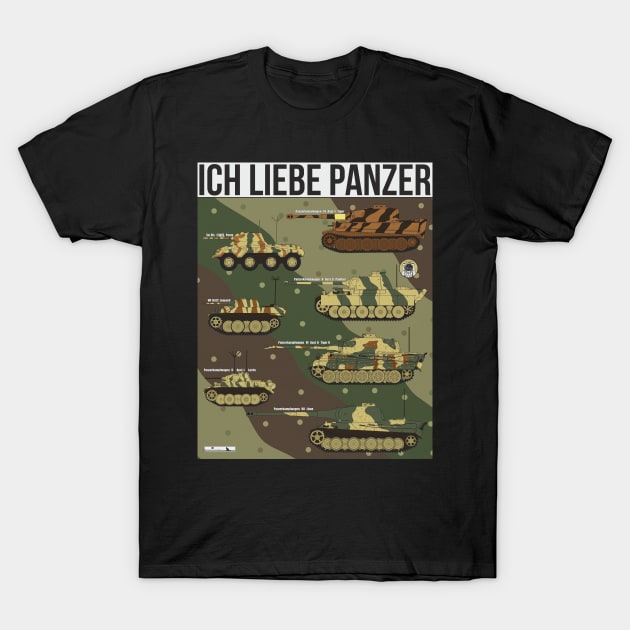 Ich liebe panzer (German. I love tanks) T-Shirt by FAawRay